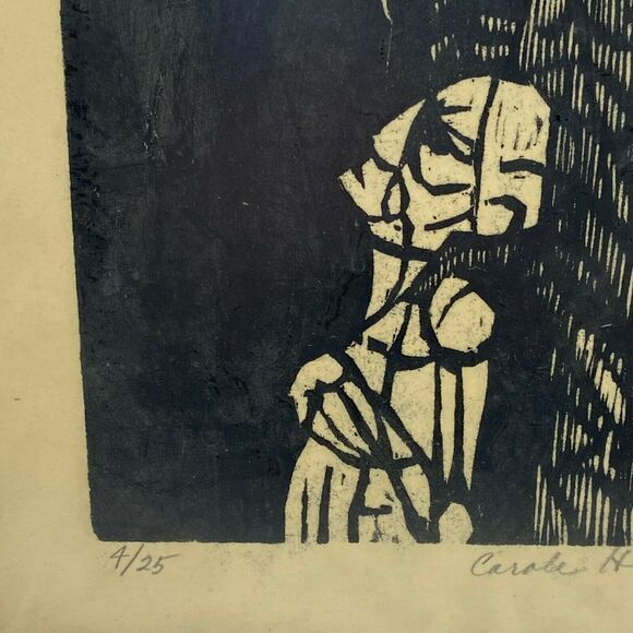 Macabre Woodcut Souls & Spirits Art Vintage 1965 Carole Hindle Limited Edition - Picture 2 of 14